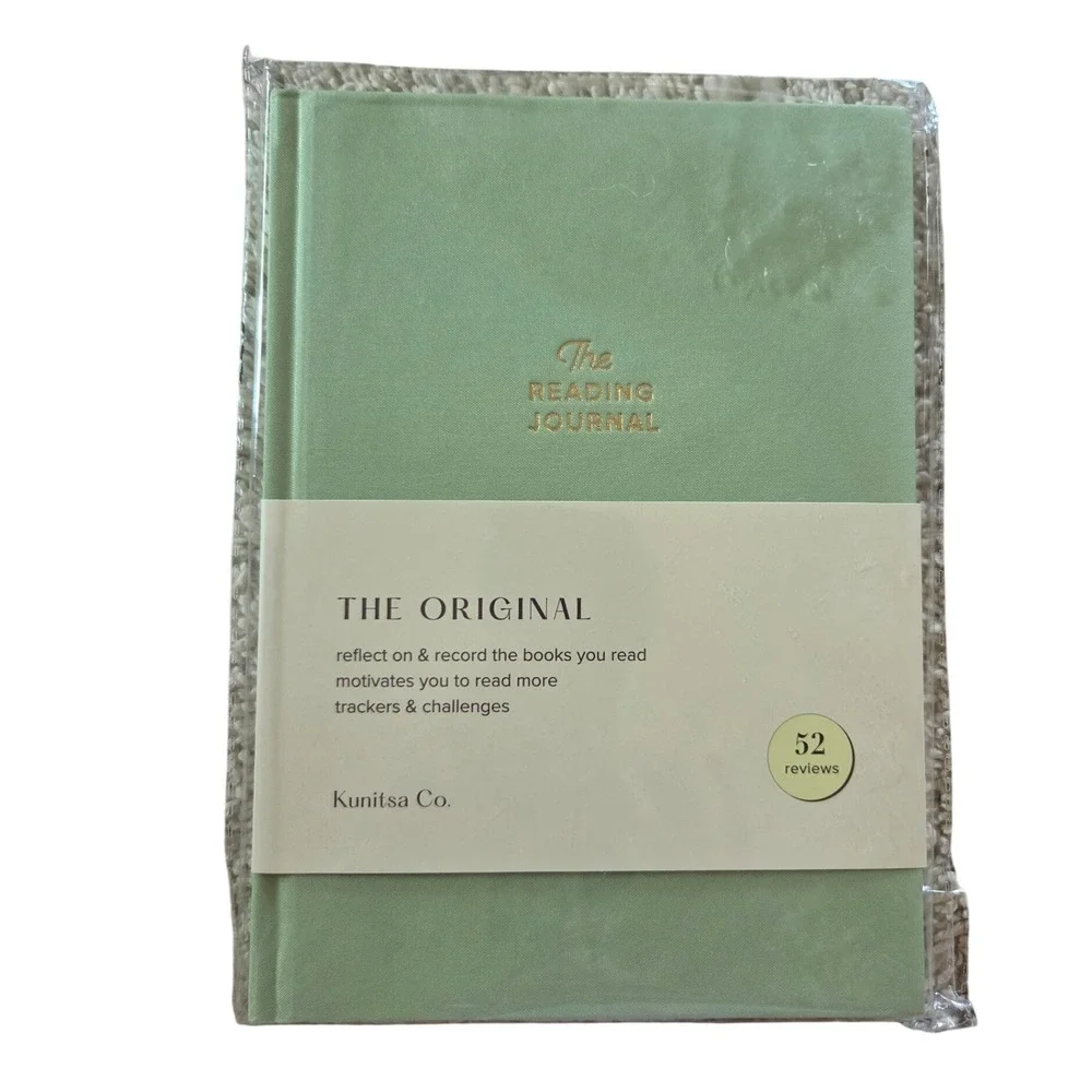 Kunitsa Co Reading Journal Unisex OS Green New Book Tracker Log Hardcover